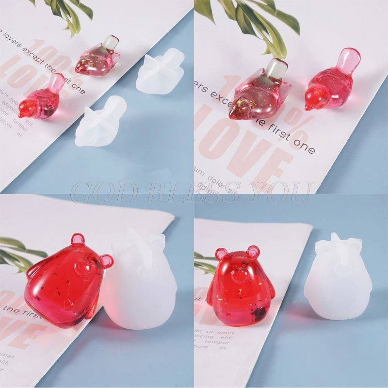 

DIY Desktop Decorations Crafts Making Tool Crystal Epoxy Resin Mold 3D Animal Birds Bear Ornament Pendant Silicone Mould