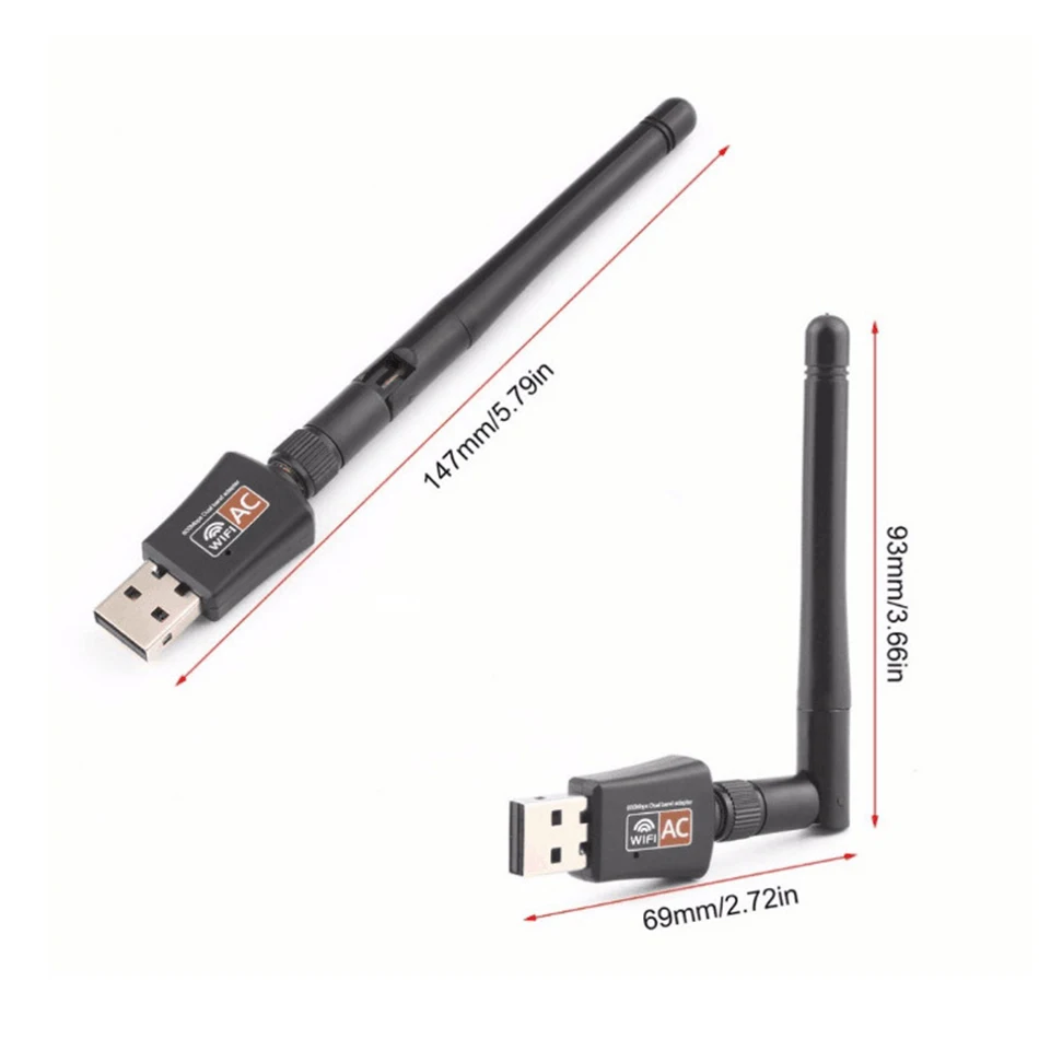 Adaptateur WiFi USB sans fil pour PC, carte réseau, récepteur WiFi, 600G, 5G, bande de touristes, divulguer, ordinateur, carte réseau LAN, 2.4 m