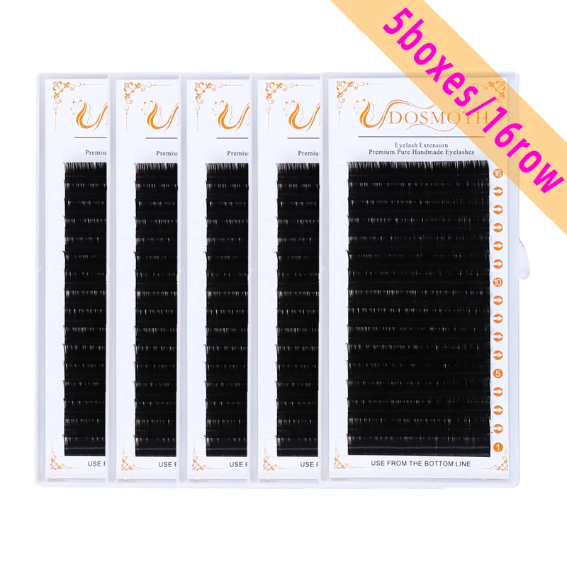 5case 16rows set,High quality model mink eyelash extension,individual eyelashes,natural eyelashes, false eyelashes Makeup Tools