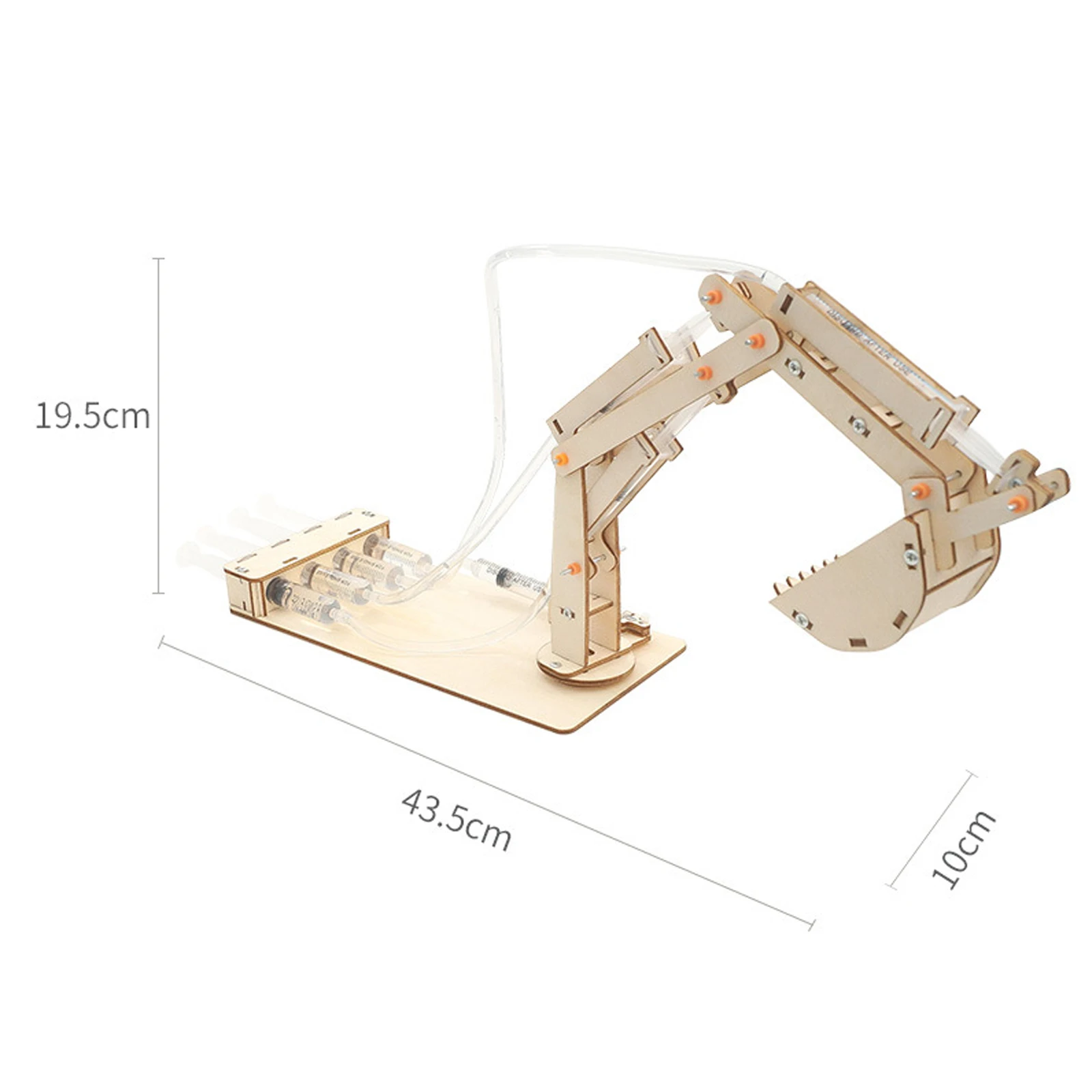 Modelo de escavadeira hidráulica com haste diy, brinquedos pintados para crianças, conjunto de brinquedos de tecnologia de ciências educacionais