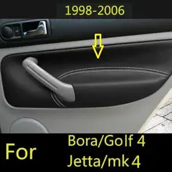 Microfiber Front / Rear Door Panels Armrest Leather Protective Cover  For VW Golf 4 Bora Jetta MK4 car interior accessories