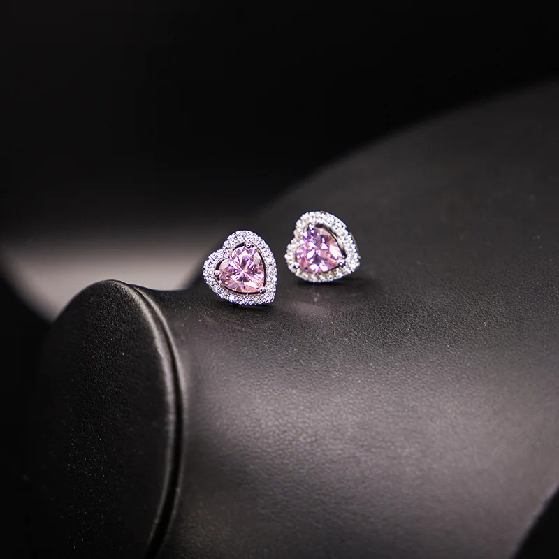 Cellacity Heart shaped Silver  Jewelry Set for Women Trendy Women\'s Wear Jewelry Ring Earrings Necklace Bracelet Engagement