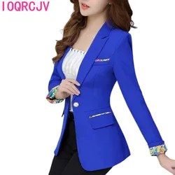 Black Women Blazer 2024 New Blazer Lady Office Work Suit giacche cappotto manica lunga Slim Vintage donna Blazer Femme giacche P261