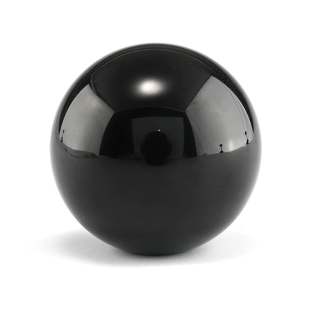 Round Gear Knob Short Shifter Knob For Universal Car Acrylic Shift Knob Black Silver SK-1006