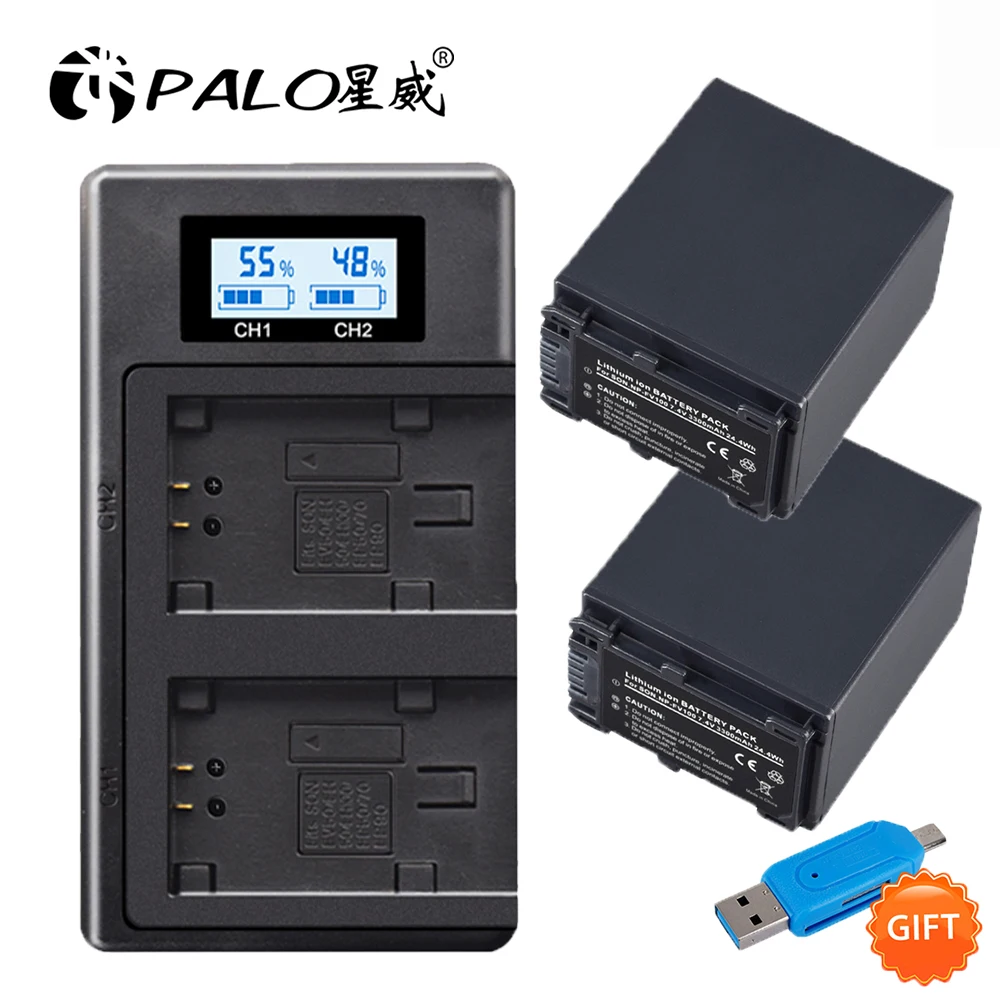 PALO NP-FV100 NP FV100 FV100 Battery 3300mAh +LCD Smart Charger For Sony NP-FV30 50 70 HDR-CX150E HDR-XR150 DCR-DVD308 DCR-SR300