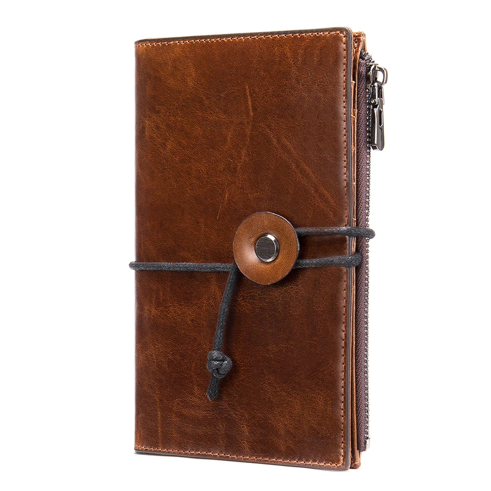 

MVA Money Pack Leather Card Holder RFID Anti-theft Portable Men Clutch Multi-card Slot Design Wallet Vintage Passport Holers