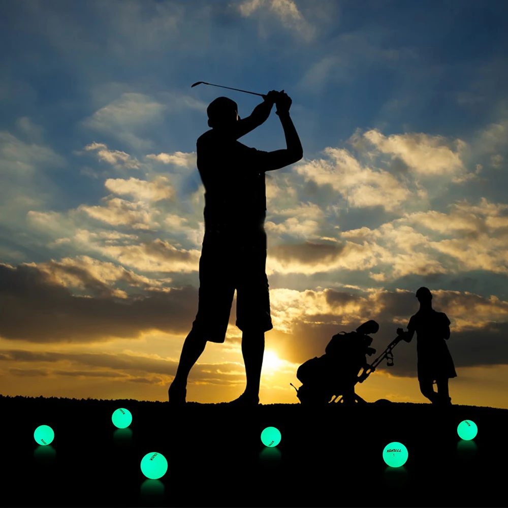 1 Set Light Up Luminoso fluorescente notte allenamento LED Pallina Da Golf illuminano al buio