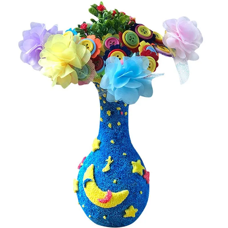 Taste Bouquet Knutselen Kinderen Schneeflocke Schlamm Vase kinder Spielzeug Handwerk Kinder Diy Handgemachten Materialien Heißer Verkauf Kreative Geschenke