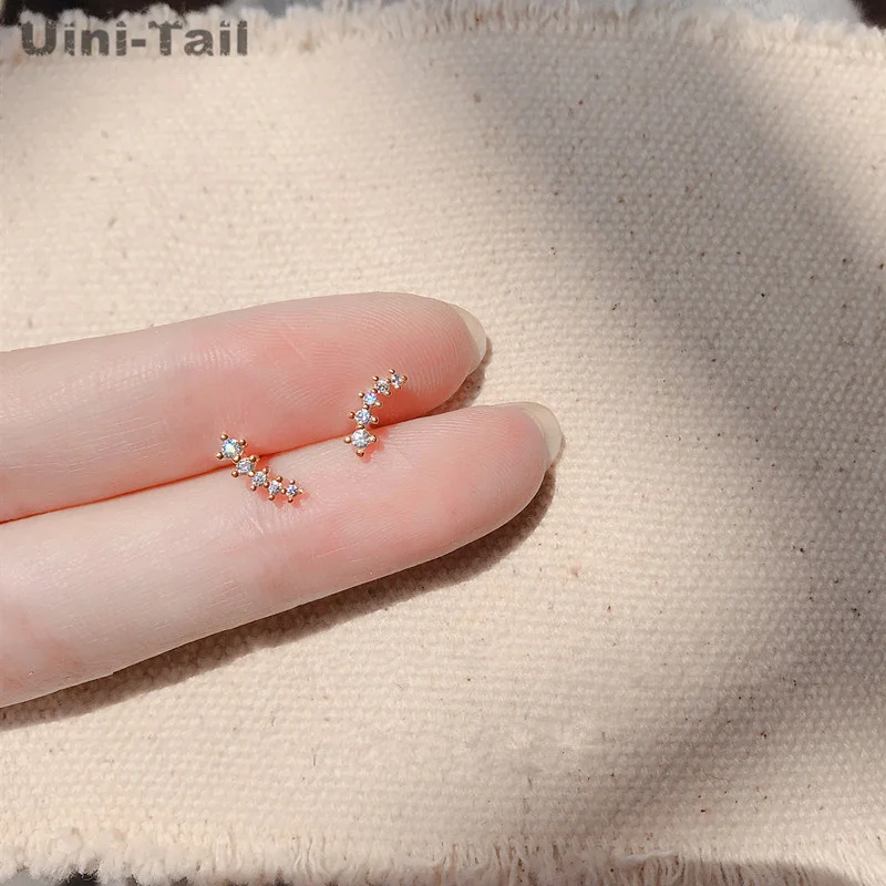 Uini-Tail hot new 925 Tibetan silver meteor shower earrings simple dynamic small exquisite cute exquisite girl earrings JK228