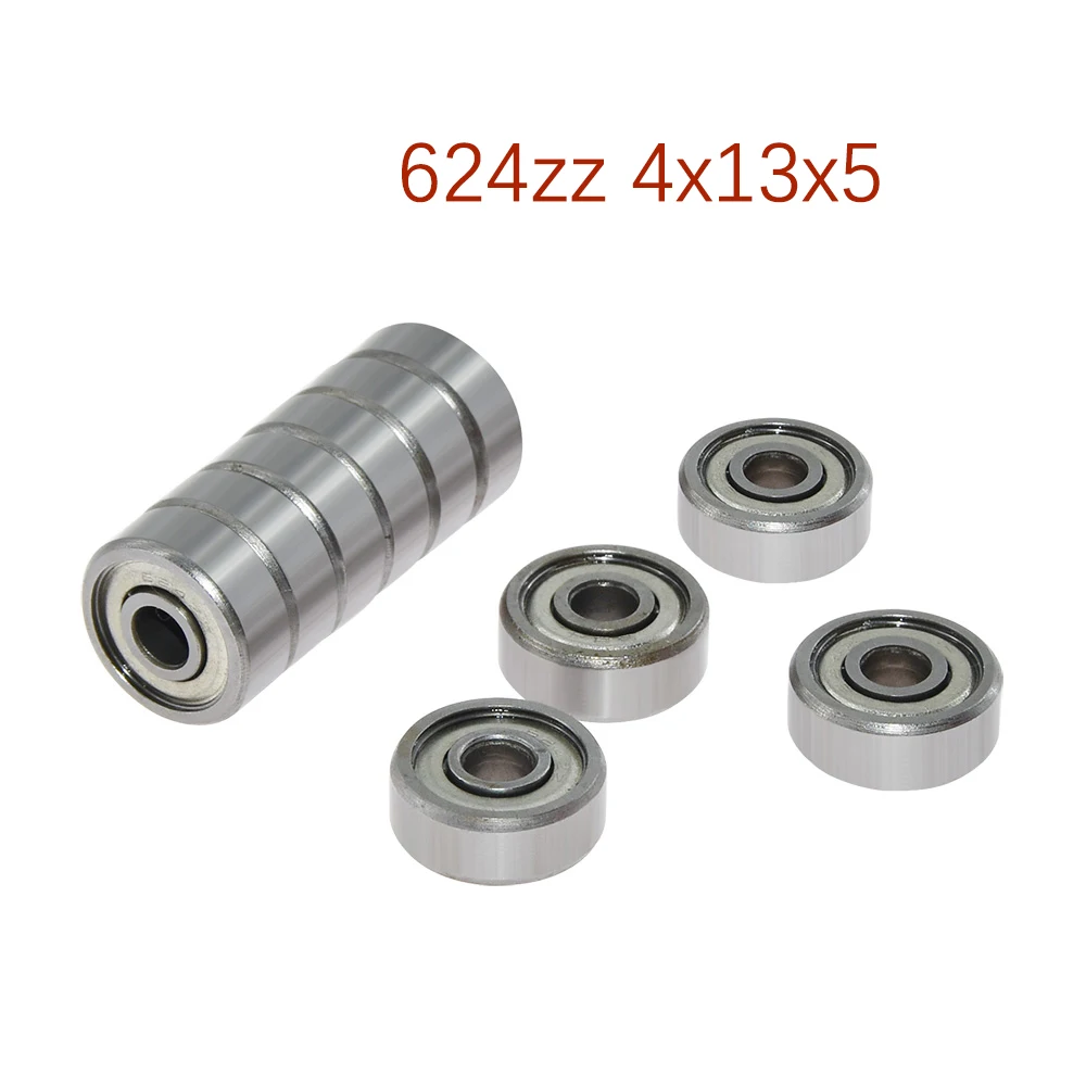 10 unidades / lote Flange Ball Bearing 623zz 624zz 625zz Roda de polia flangeada de ranhura profunda para peças de impressoras 3D