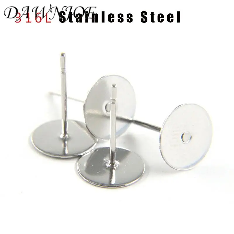 

Основа для сережек-гвоздиков, из нержавеющей стали 316l, 100 шт.