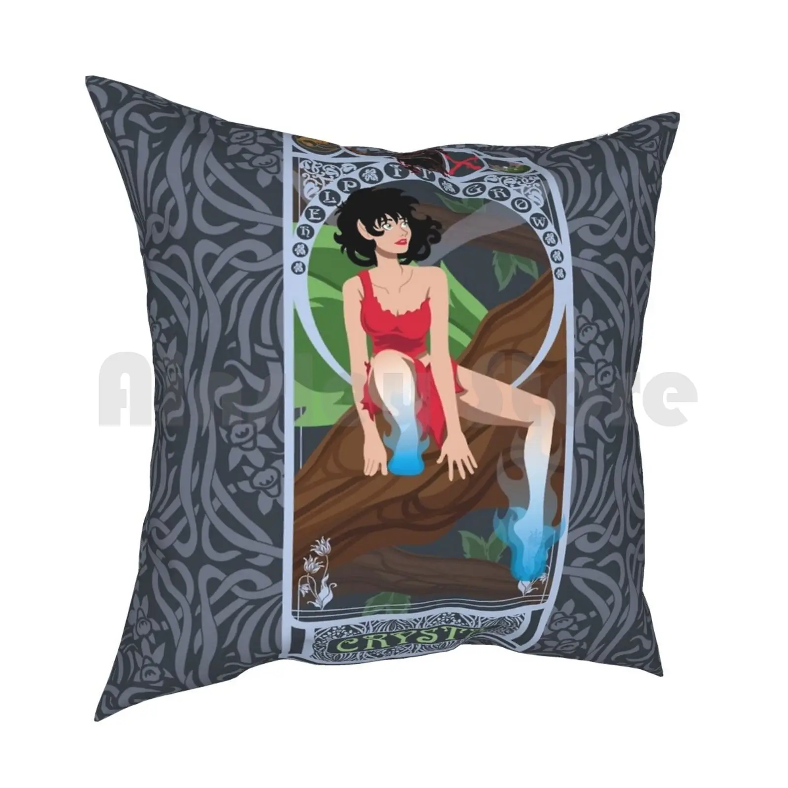 Crysta Nouveau-Fern Gully Pillow Case Printed Home Soft DIY Pillow cover Crysta Nouveau Fern Gully Movies 90S Movies