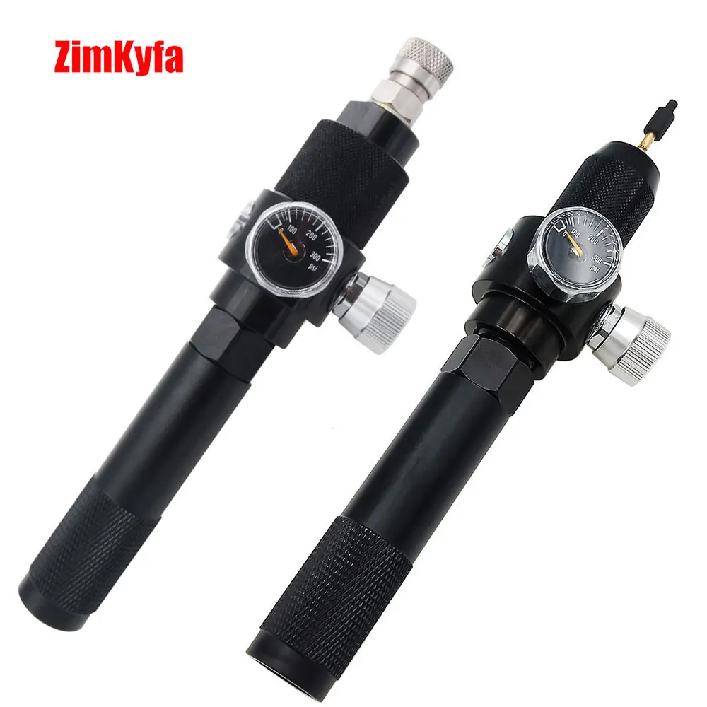 Co2 Adapter Setup,12g Co2 Capsule to Air Tool Quick Filling Charger Adaptor with 0-200 PSI Regulator & 8mm Female QD