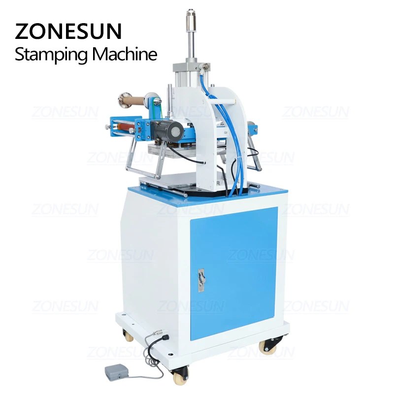 ZONESUN – Machine à gaufrer pour impression de LOGO sur cuir, ZS-819D cm, pneumatique, carte de nom, presse à chaud, feuille à chaud, gaufrage,