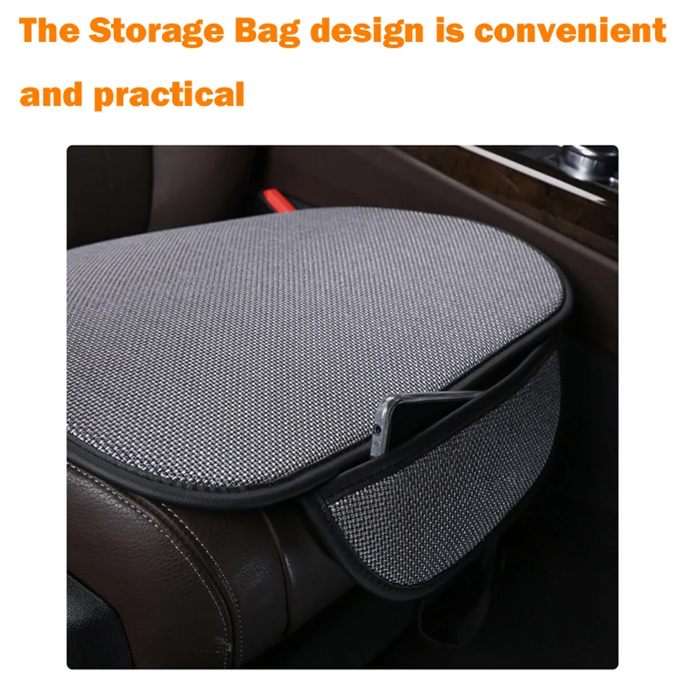 Summer Mesh Car Seat Cover Pad Mat Flax Front Backrest Seat Cushion Protector Non-slip Four Season Car Interior Breathable Cloak