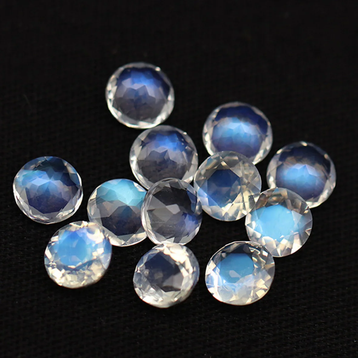 Easy to Set Rainbow Faceted Round 7mm Moonstone Approx1.25ct Standard Szie