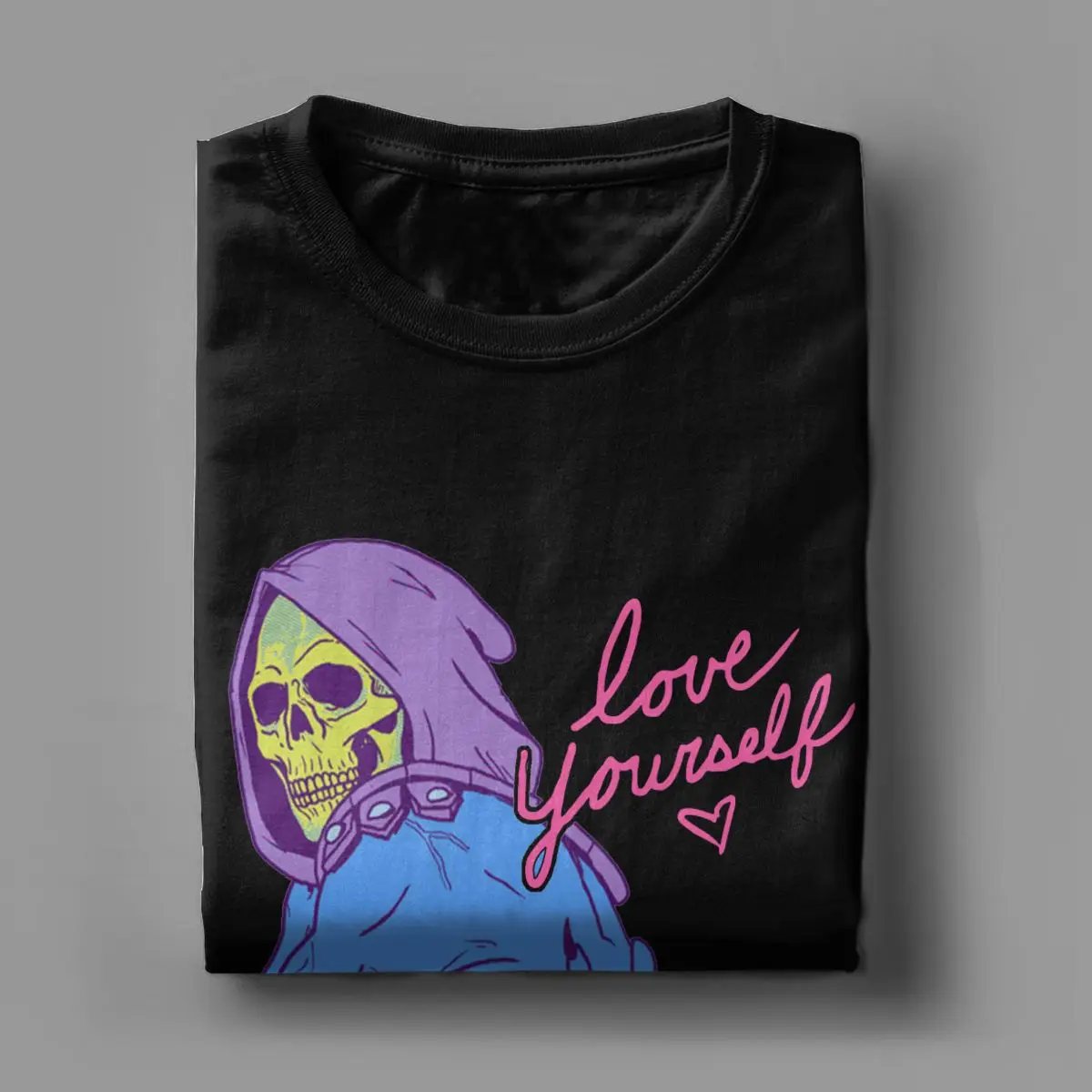 Men T-Shirts Skeletor Love Yourself He-Man Masters Of The Universe 100% Cotton Tee Shirt Short Sleeve T Shirt Clothing Party