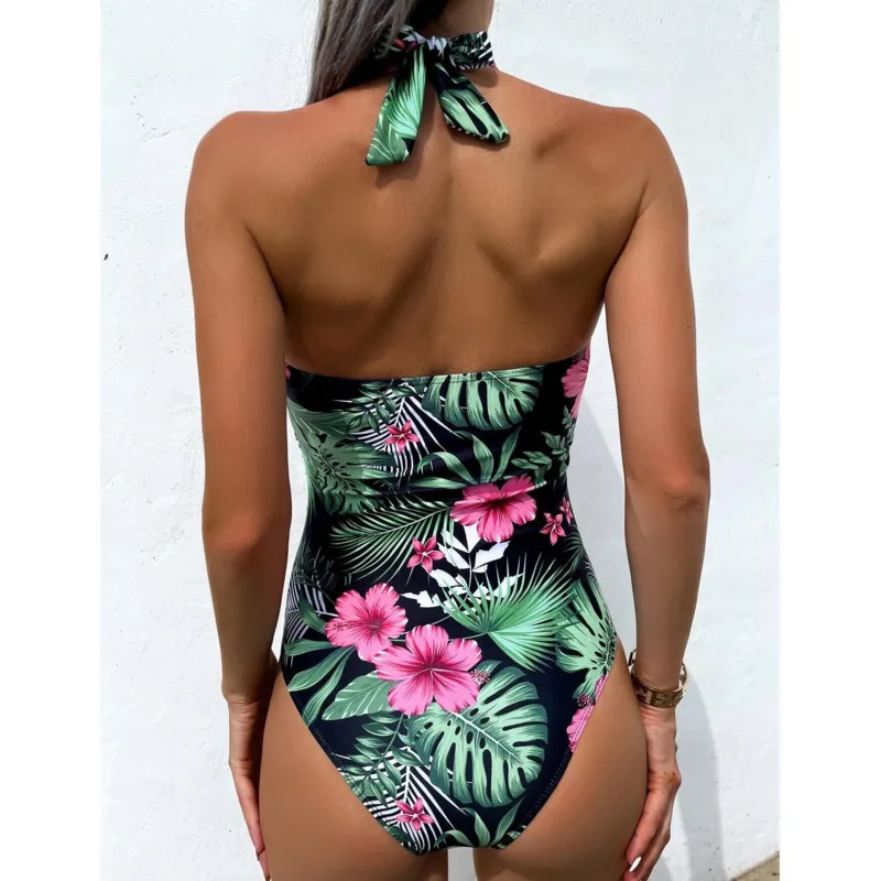 Sexy Floral One Piece Large Swimsuits Closed Plus Size Swimwear Female Body Bathing Suit For Pool Beach Women\'s Swimming Suit