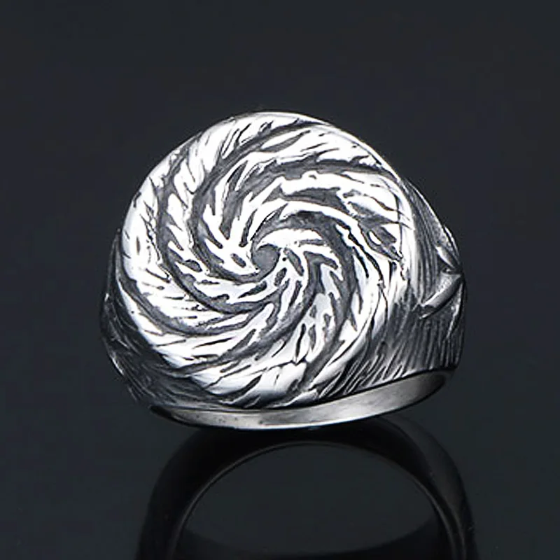 Unique Spiral Pattern Ring for Men And Women Simple Stainless Steel Punk Biker Ring New fashion Unisex Ring Best Gift for Party