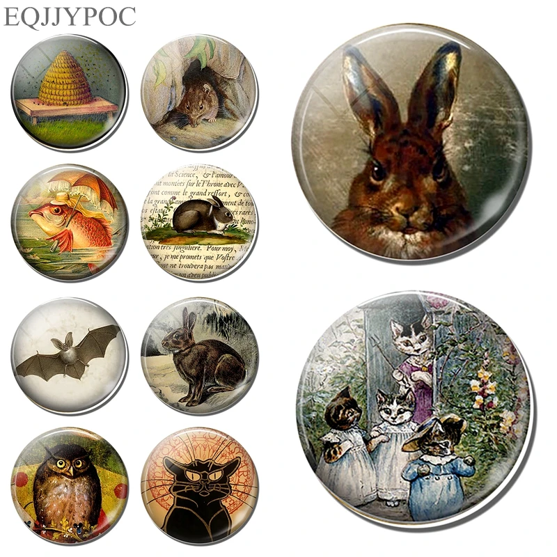 

Cute Nursery Rhyme Cat Kitten Fridge Magnet Rabbit Beehive Bee Bat Fish Owl Fridge Sticker Fairytale Animal Refrigerator Magnet