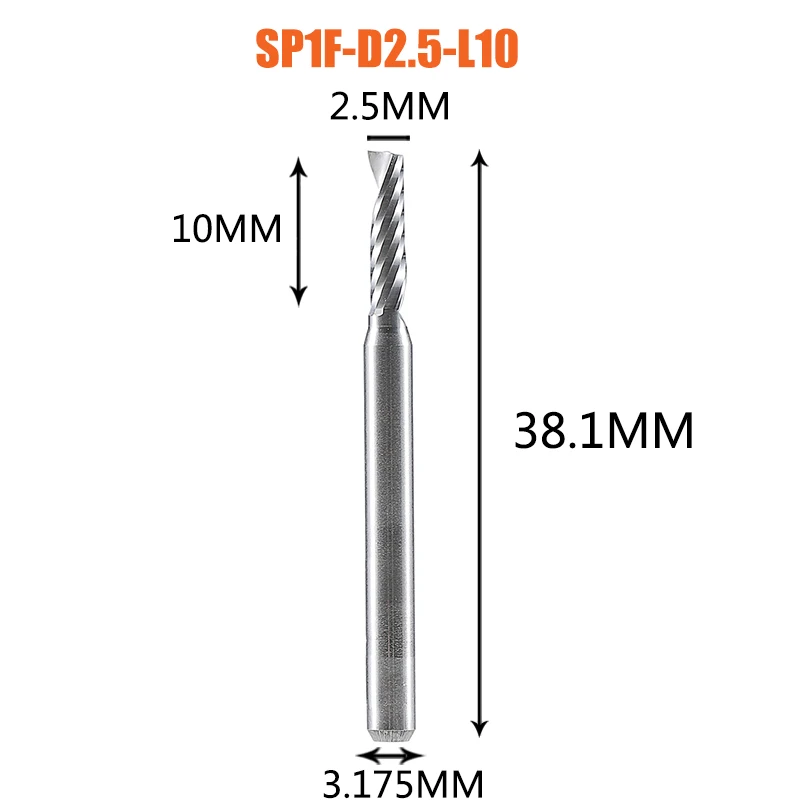 Dreanique 1PC AAAAA Enkele Fluit Spiraalfrees Reclame 3D Graveren Frees Voor Acryl Houtbewerking Aluminium