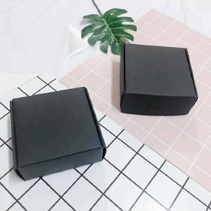 Empty Eyeshadow Blusher Palette Packaging Box Paper Square Black White Brown Cosmetic Container Handmade Soap Packing Box 50 pcs