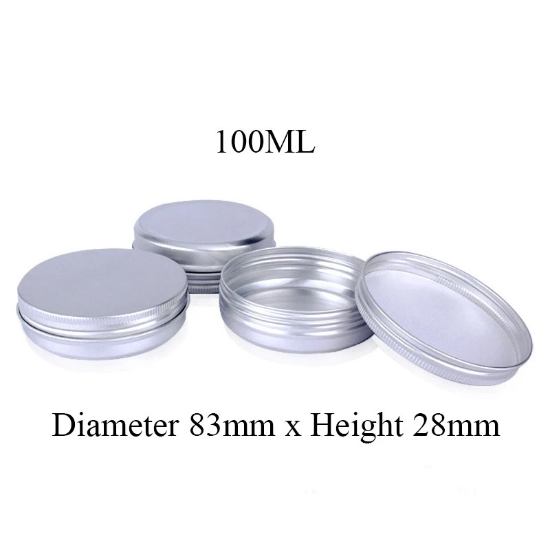 Sedorate 20 Pcs/Lot 100G Aluminum Jars Hair Wax Container Cosmetics Powder Case Usb Cable Collection Jars 100ML Jars MC4743