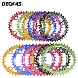 DECKAS wąska szeroka tarcza 104BCD owalna/okrągła MTB Mountain bike korona korba 32T 34T 36T 38T koło łańcuchowe płytka zębata części