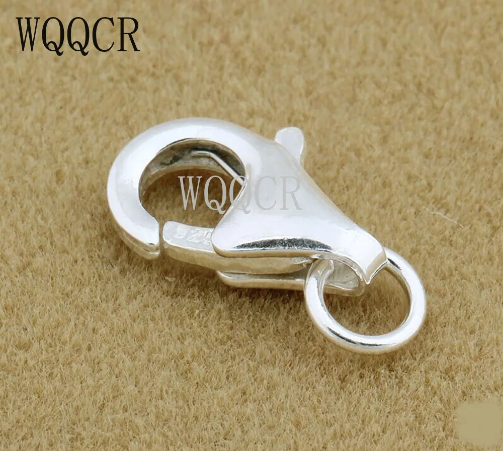 sterling silver 50Pcs Lot 925 Stamped Silver colorJewelry Findings Accessories Lobster Clasp Opening Jump Ring Fittings Charms