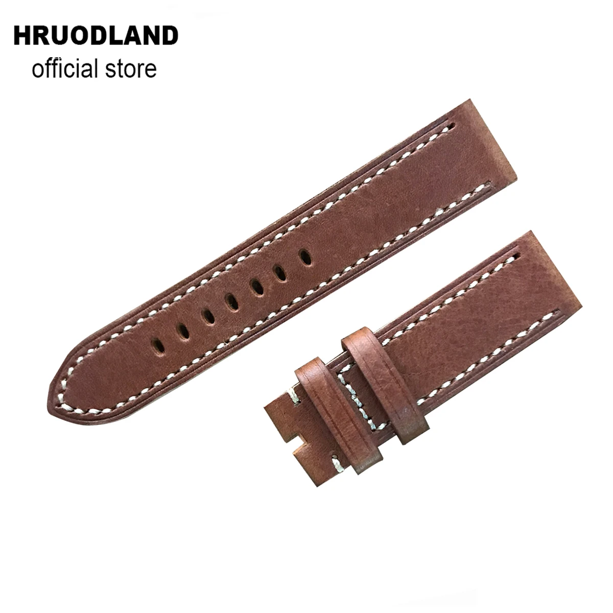 Hruodland Vintage Bracelet Cow Leather Band 22mm For Hruodland Diver Watches Strap Bronze Watchband Replacement Accessories