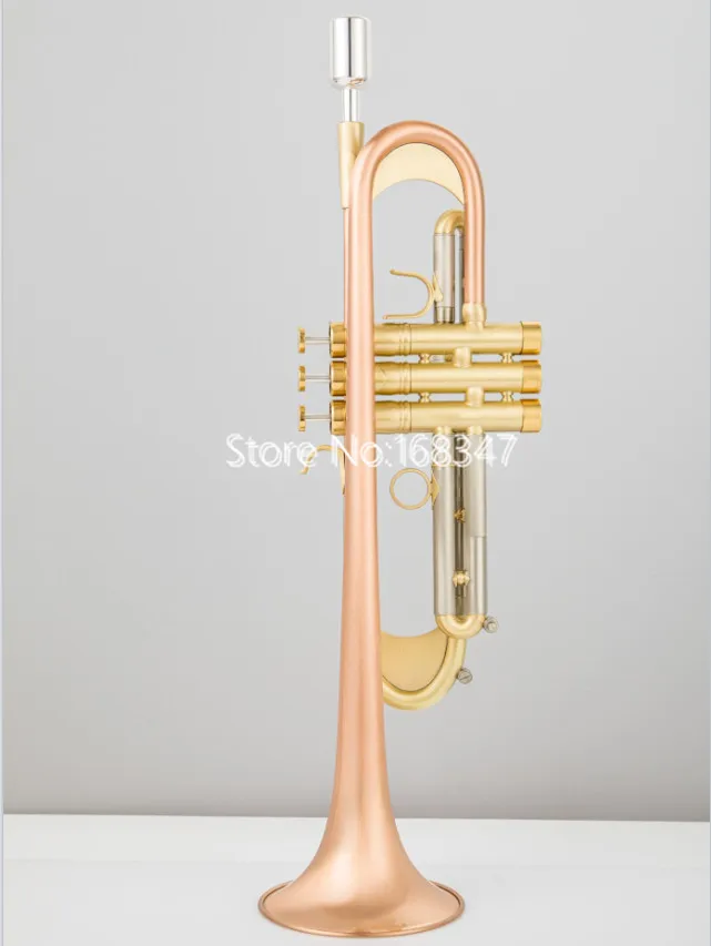 MARGEWATE Bb Trumpet Rose Gold Brass Horn Professional Musical Instrument With Case Accesorios  Free Shipping