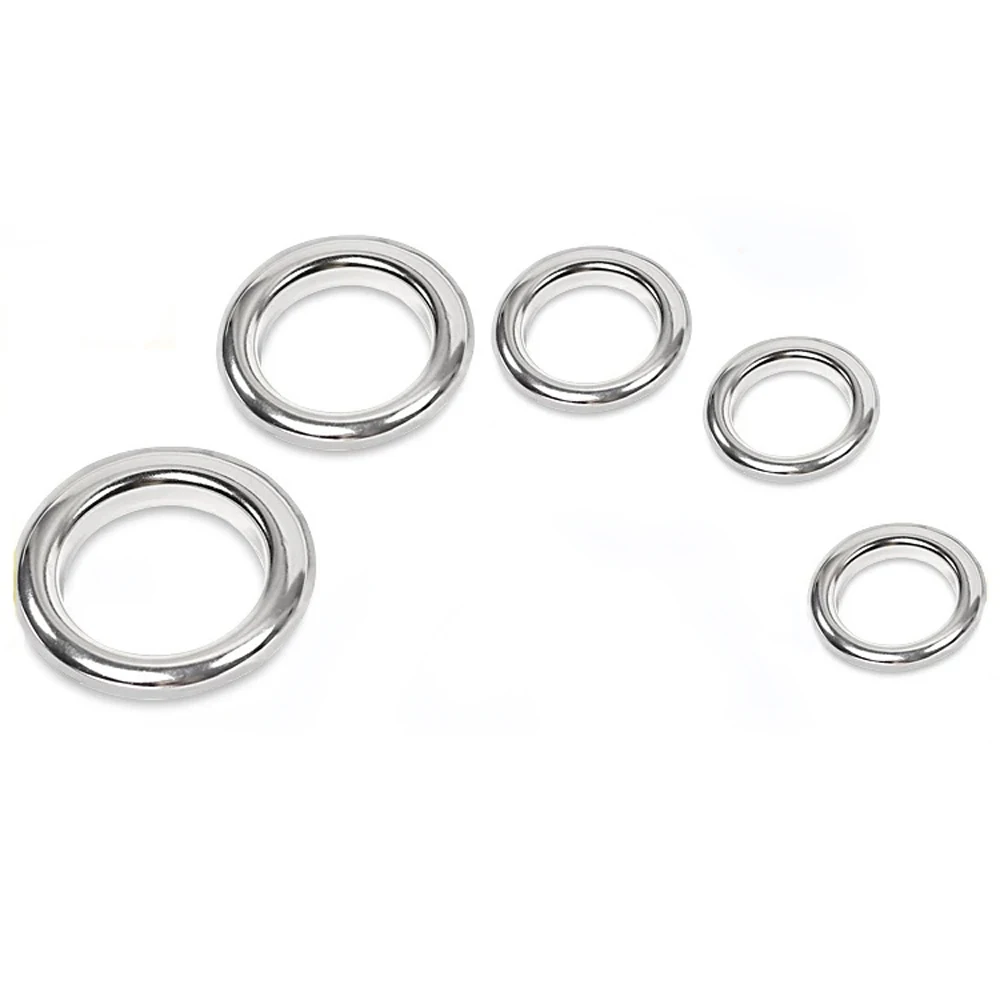 10pcs Silver Brass Eyelets with Washer 20mm 25mm 30mm 40mm Leather Craft Grommet Clothing Bags Repair Anti-Rust Round Eye Rings