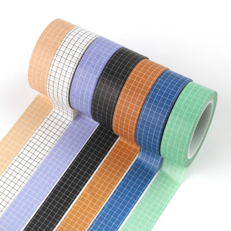 10M Black and White Grid Washi Tape Japanese Paper DIY Planner Masking Tape Adhesive Tapes Stickers Decorative Stationery