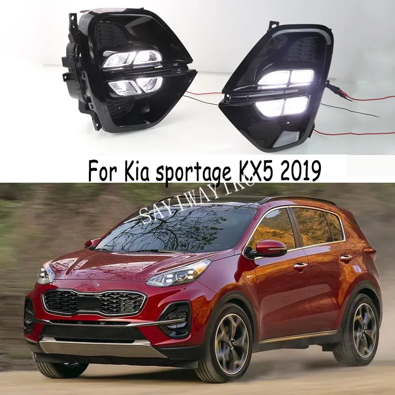 

2 шт. светодиодный для Kia sportage KX5 2019 2020 дневные ходовые огни светильник DRL Светодиодный дневной светильник переднего бампера головка противотуманная фара белый