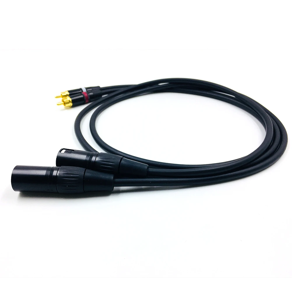1 Pair Hifi RCA Male to Dual XLR Male Audio Cable High performance 3 Pin XLR Connectors RCA Male Cable