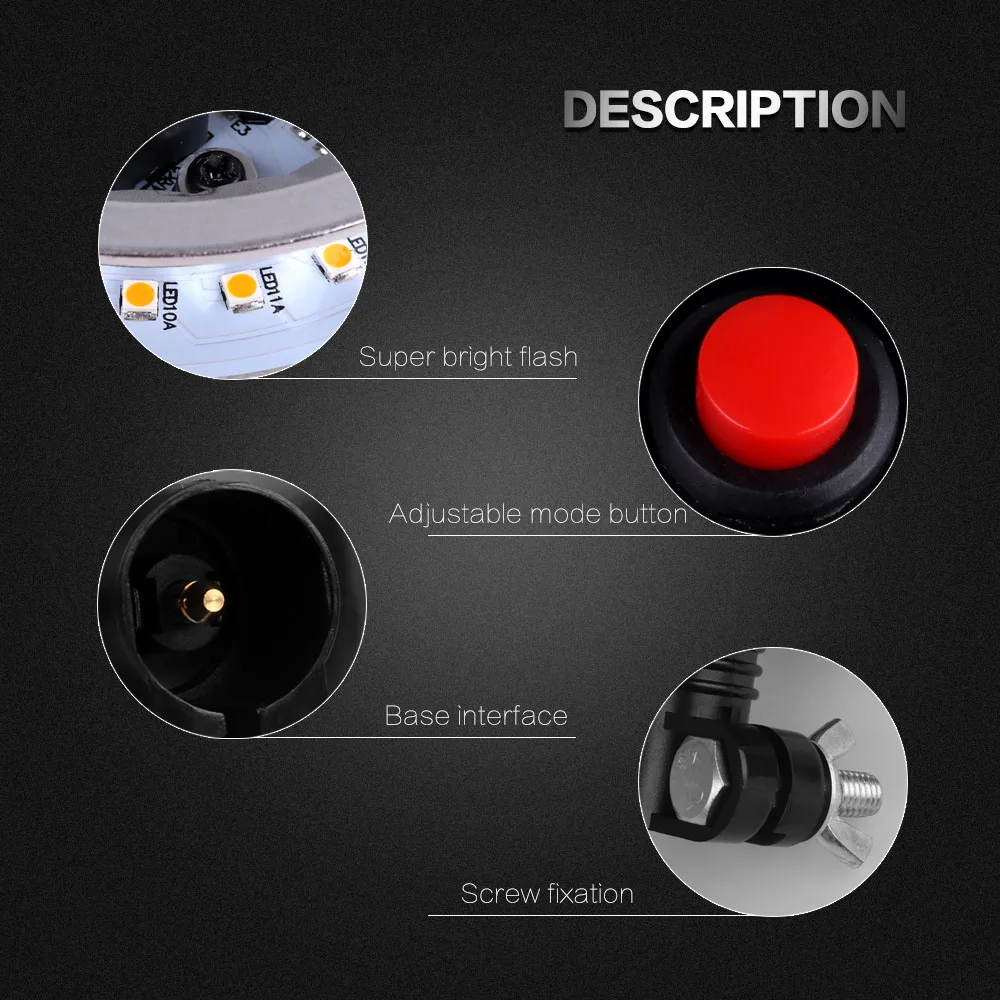 Bogrand Truck 12v-24v led Strobe Warning Flashing Rotating Beacon Emergency Traffic Safety Signal Light 7 Modes