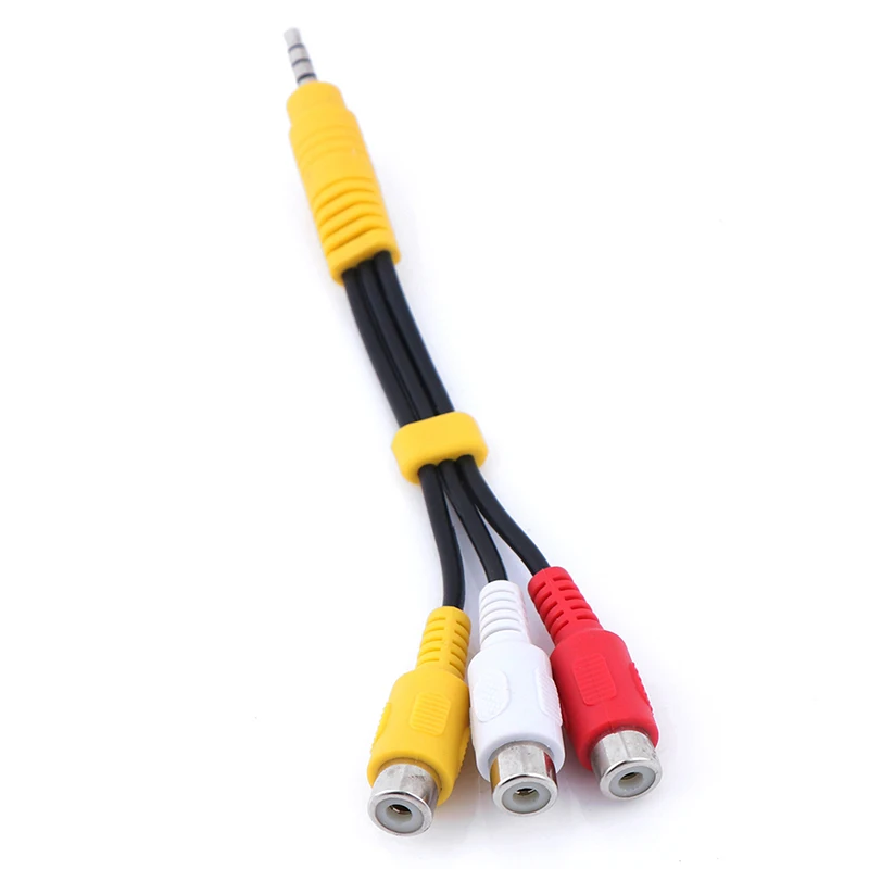 1pcs 3.5mm Aux Male Stereo to 3 RCA Female Audio Video AV Adapter Cable for High-Performance Video and Audio Playback