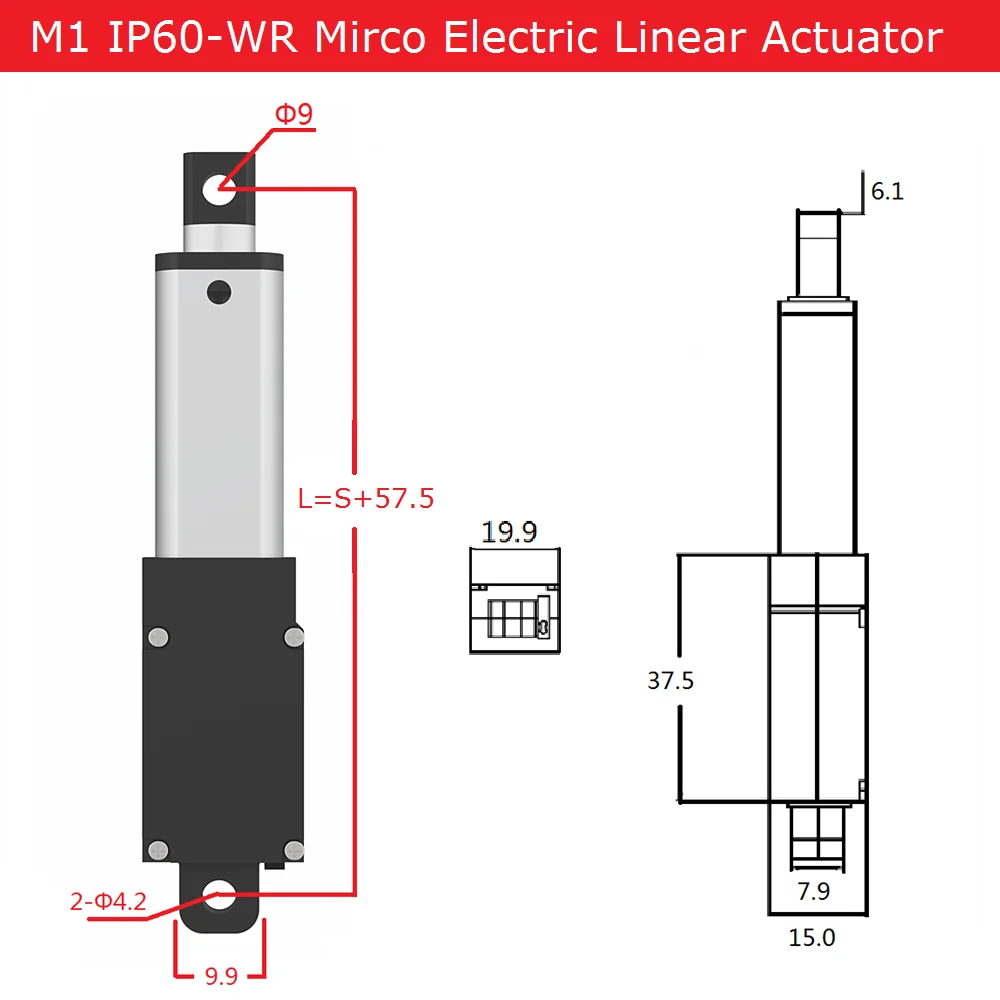 Free Shipping 12V Mirco Electric Linear Actuator 15mm/75mm Stroke For Remote Controls Home Automation Robotics Max Load 150N