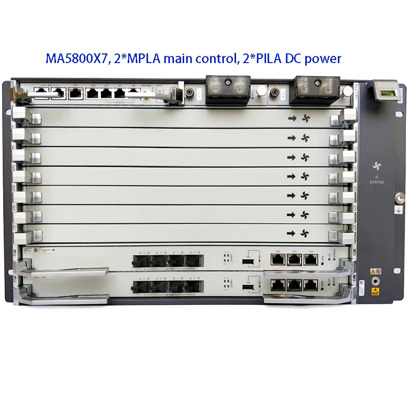 Cheap SmartAX MA5800 X7 GPON EPON OLT EA5800,  Chassis  with2*MPLA/MPLB main control 10G and 2*PILA DC power. MA5800X2 X15 X17