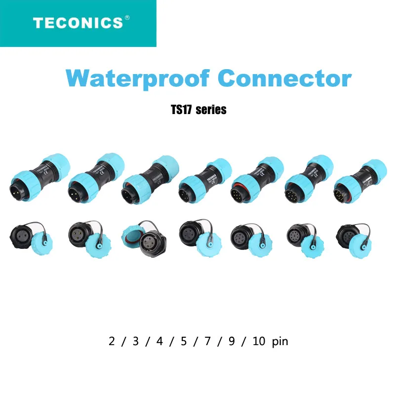 1Pcs Round Waterproof Connector IP68 Led Aviation Connector Male Plug & Female  Socket 2/3/4/5/7/9/10 Pin TS17 Series