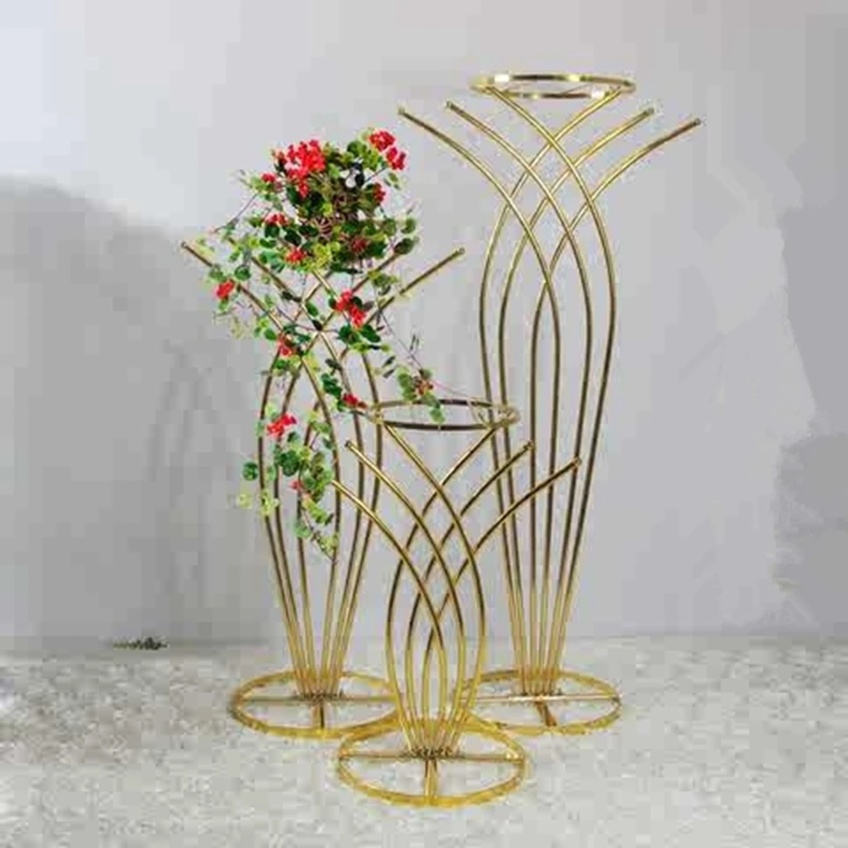 

10pcs)Hot New gold gold surface flower stand pillar column for wedding decorating party and weddings decoration AB0441