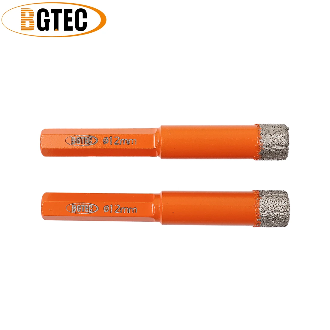 BGTEC 2pcs Hex shank 12 millimetri di Vuoto Brasato po 'di perforazione del diamante A Secco punte da trapano per ceramie piastrelle di granito diamante foro ha veduto