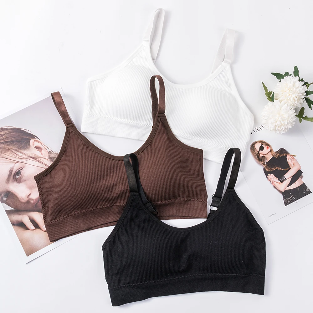 Canotta senza cuciture reggiseno Top Slim New Crop Top senza anello in acciaio donna tinta unita traspirante Beauty Back Soft Sport Intimates