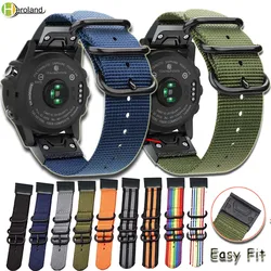 Strap Nylon 26 22 20MM Quick easy Fit watch band For Garmin Fenix 6X 6 6S /5X 5 5S Plus / Fenix 3 /3 HR/ 935 945 Smart WristBand