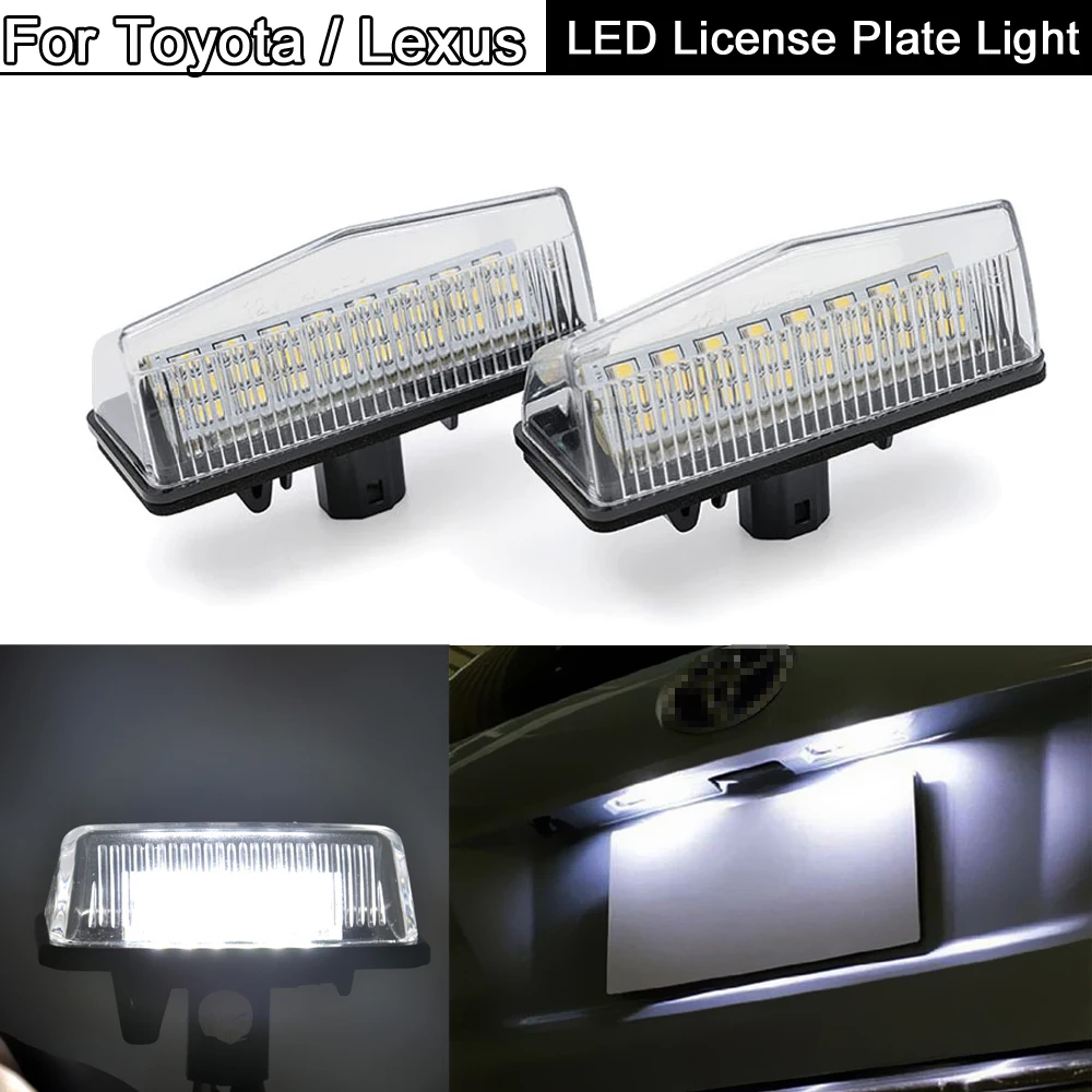 2Pcs LED Number License Plate Light For Toyota Prius Venza Matrix RAV4 C-HR For Scion tC For Lexus CT200h NX200t RX200t IS300