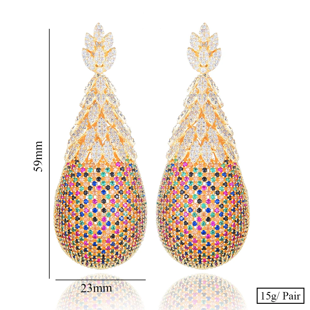 Kellybola Dubai Africa Gorgeous Full Cubic Zircon Hollow Ball Pendant Earrings Women's Wedding Banquet Anniversary High Quality