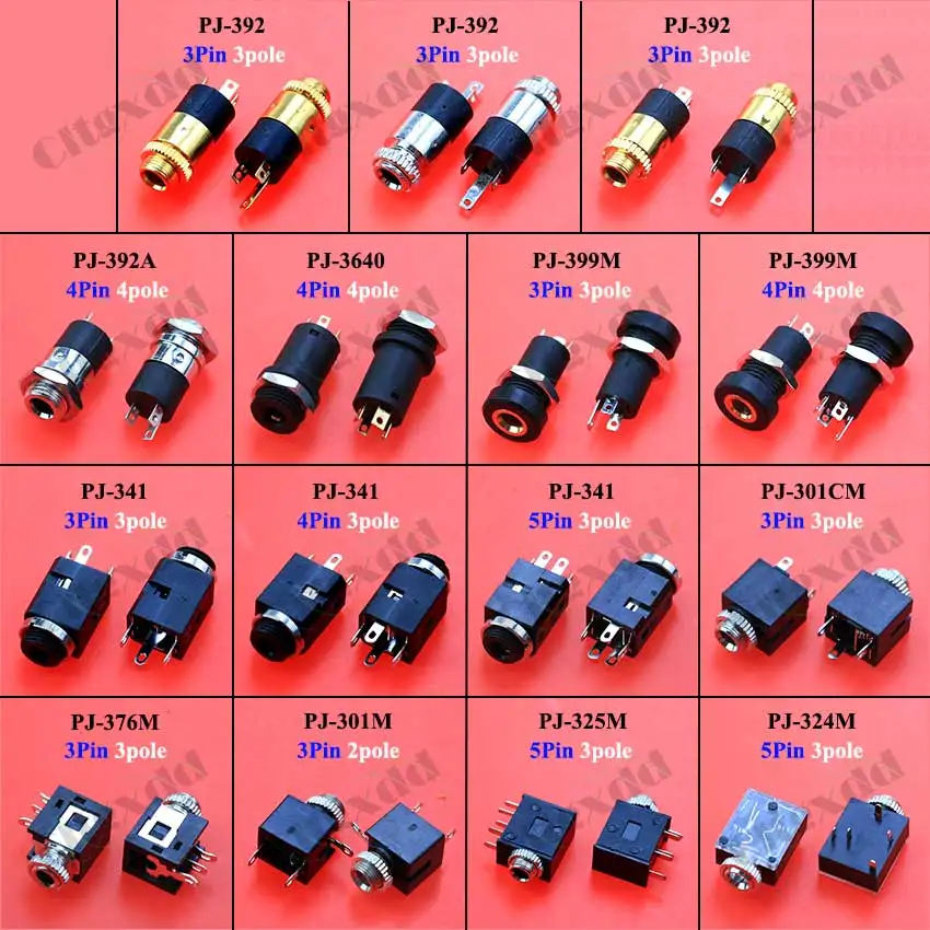 1PCS PJ-392 EINE 3640 399 341 342M 301 376 324 325 3,5mm Stereo Buchse Jack W/schraube 3,5 Audio Video Kopfhörer Stecker – Detail 1