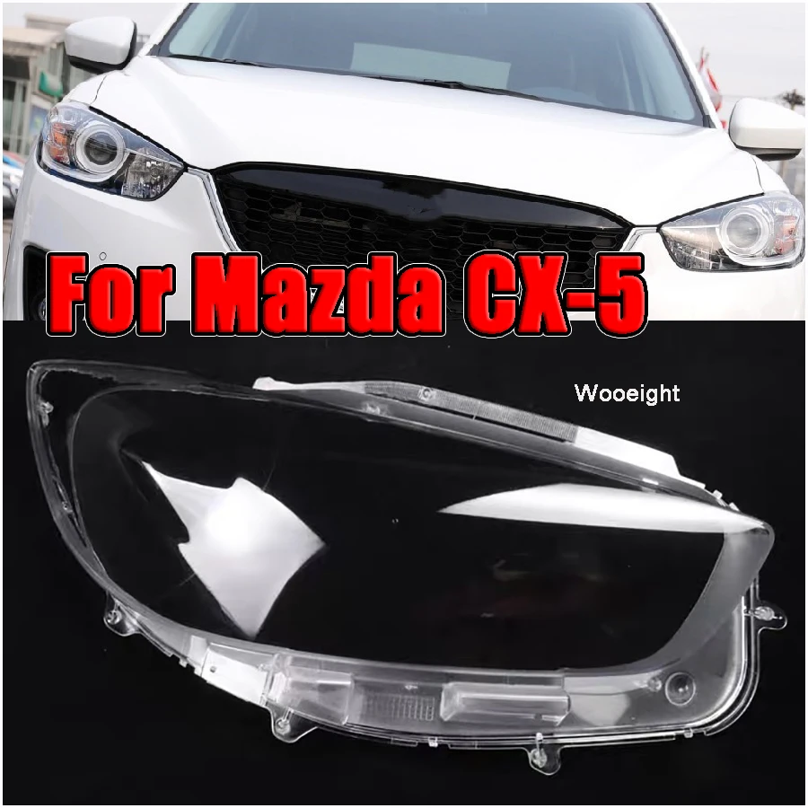 Wooeight 1Pc Front Car Auto Shell Cover Clear Shade Caps Headlamp Lens Replacement Fit For Mazda CX-5 2013-2016 2017-2019