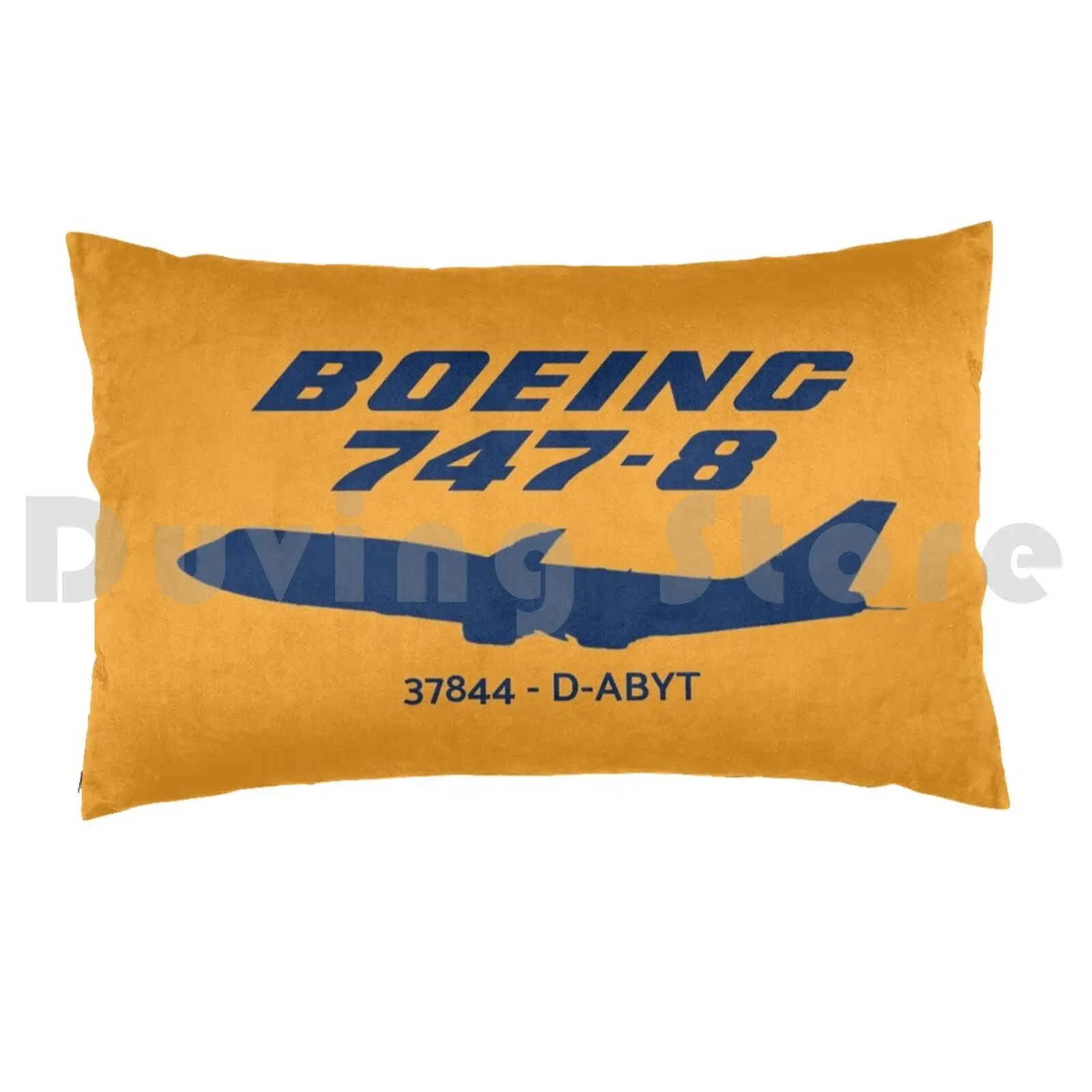 Boeing 747-8 37844 D-Abyt ( Blue ) Pillow Case DIY 50*70 B747 8 Boeing 747 747 8i Jumbo Jet Lh Frankfurt