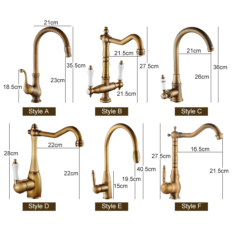 Rubinetti da cucina in bronzo antico 360 ruota rubinetto girevole miscelatore per acqua calda e fredda rubinetto per lavello da cucina ELK331